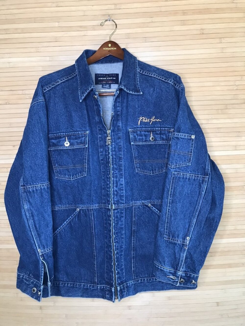 Phat Farm Logo Urban Hip Hop 90's Denim Blue Jean Jacket Mens sz XXXL Clean 3XL - Picture 1 of 7